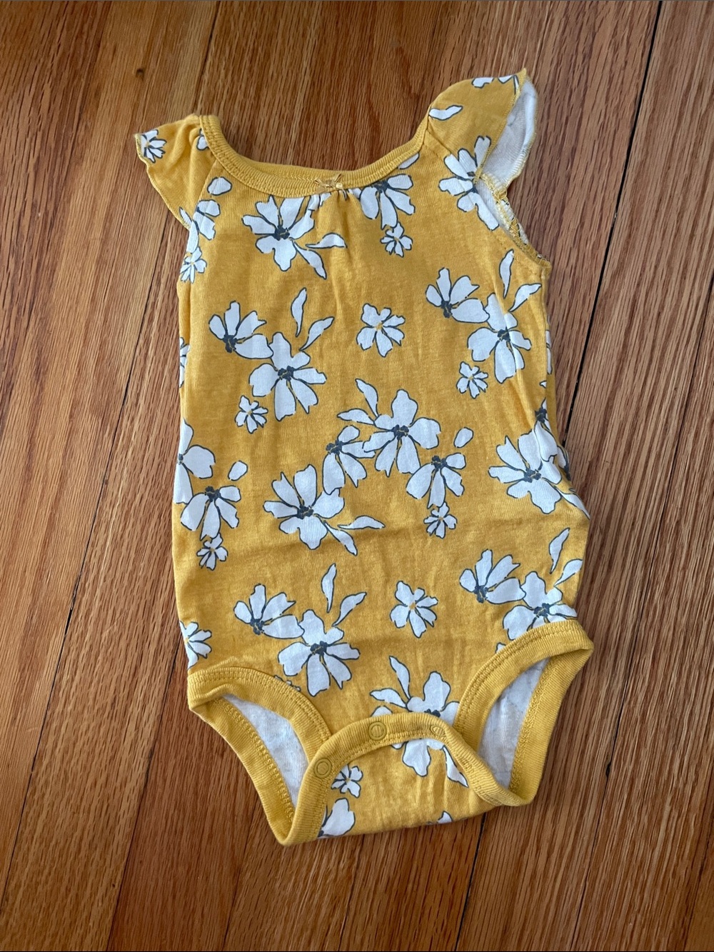 Carter's Yellow Floral One-Piece Bodysuit